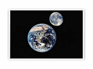 Moon & Earth Framed Print