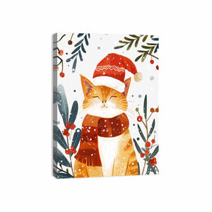 Festive Cat Canvas Print