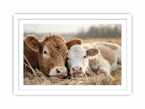 Cow Mother & Child Streched canvas