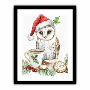 Festive Owl Art Print