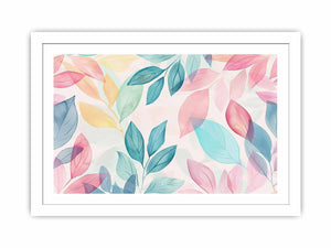 Pastel Leaves Streched canvas