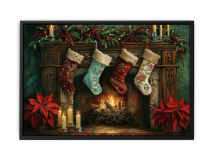 Christmas Fireplace Painting