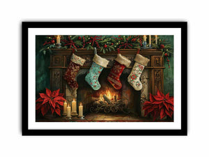 Christmas Fireplace Art Print