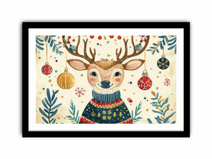 Festive Deer Art Print