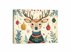 Festive Deer Canvas Print