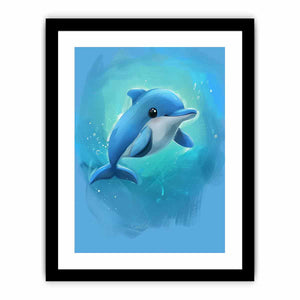 Cartoon Dolphin Art Print