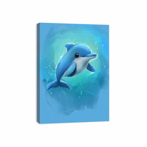 Cartoon Dolphin Canvas Print