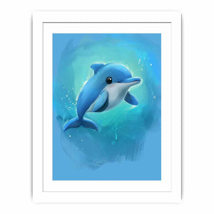Cartoon Dolphin Streched canvas