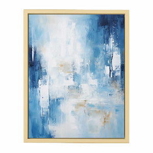 Blue White Abstract Art Framed Print