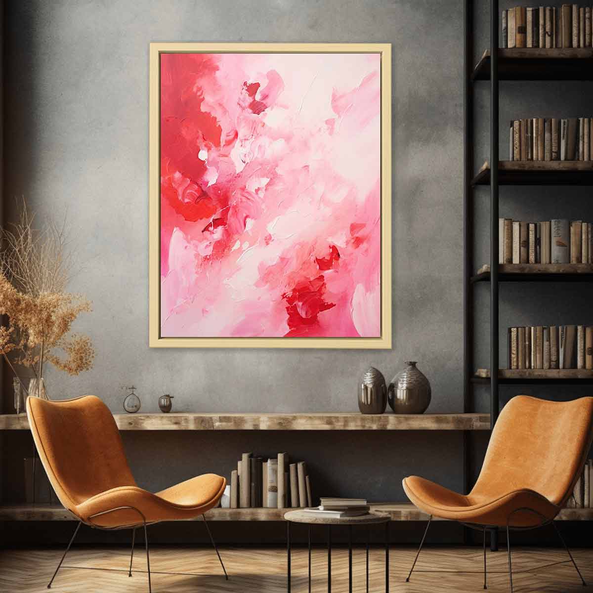 Pink Red Abstract Art