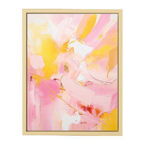 Yellow Pink Abstract Art Framed Print