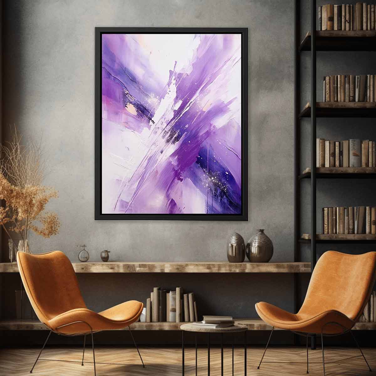Purple White Abstract Art