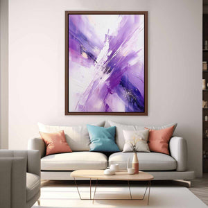 Purple White Abstract Art