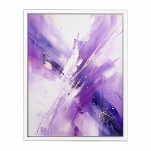 Purple White Abstract Art Canvas Print