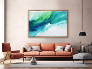 Blue Green Abstract Art