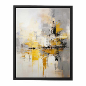 Yellow Black Abstract Art