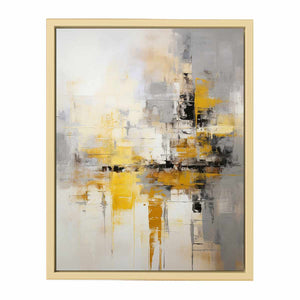 Yellow Black Abstract Art Framed Print