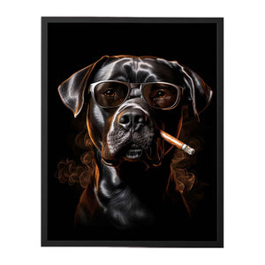 Smoking Dog Art