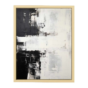 Grey Black Abstract Art Framed Print