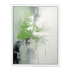 Green Black Abstract Art Canvas Print