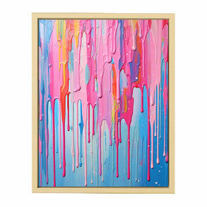 Multi color Dripping Art Framed Print