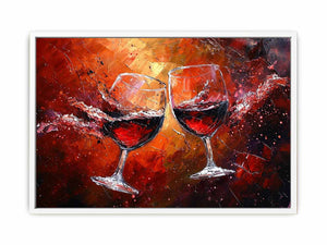 Red wine glass art Canvas Print