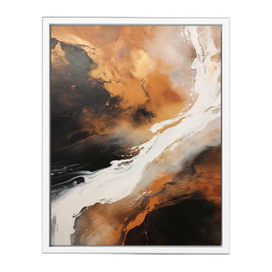 brown white black abstract art Canvas Print