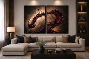 wine splash 2 peice wall art