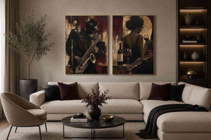 Crimson Jazz 2 Piece Art Set