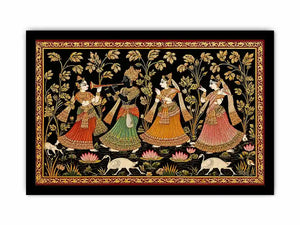 Krishna Raas Leela traditional Indian painting canvas Canvas Print