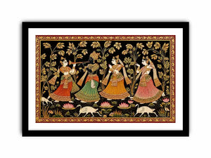 Krishna Raas Leela traditional Indian painting canvas Canvas Print