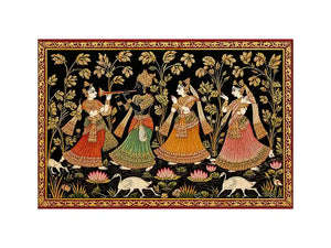 Krishna Raas Leela traditional Indian painting canvas Canvas Print
