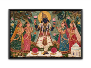 Krishna devotional traditional Indian painting canvas Canvas Print