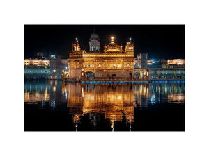 Golden Temple painting Amritsar reflection water Sikh temple spiritual Canvas Print canvas
