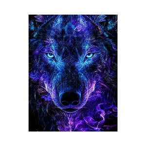 neon wolf canvas print luxury interiors