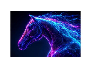 neon unicorn portrait modern canvas art