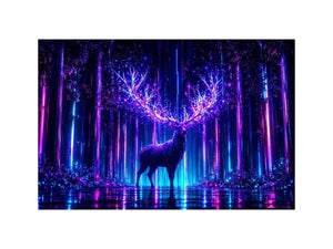futuristic deer canvas modern living room