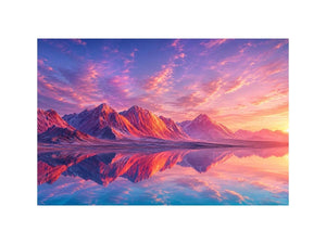 pastel mountain canvas minimalist living room