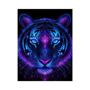 neon tiger canvas art modern gaming room decor