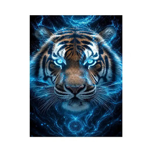 blue tiger portrait modern wall art