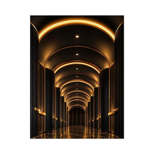 black gold arch canvas print entryway
