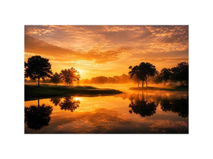 sunset lake canvas print living room