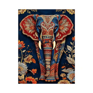 ornate elephant canvas art entryway