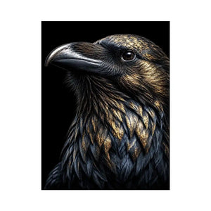 black raven gold portrait artwork office
