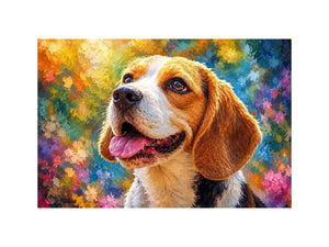 beagle dog canvas print living room
