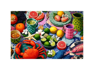 mediterranean seafood feast coastal kitchen wall art