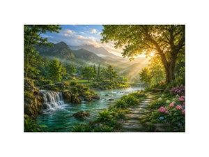 mountain river landscape wall art