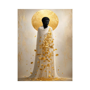 golden buddha spiritual canvas wall art