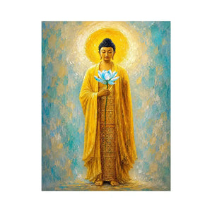 golden buddha lotus canvas print