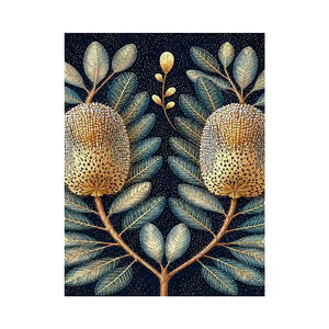 midnight banksia botanical canvas art